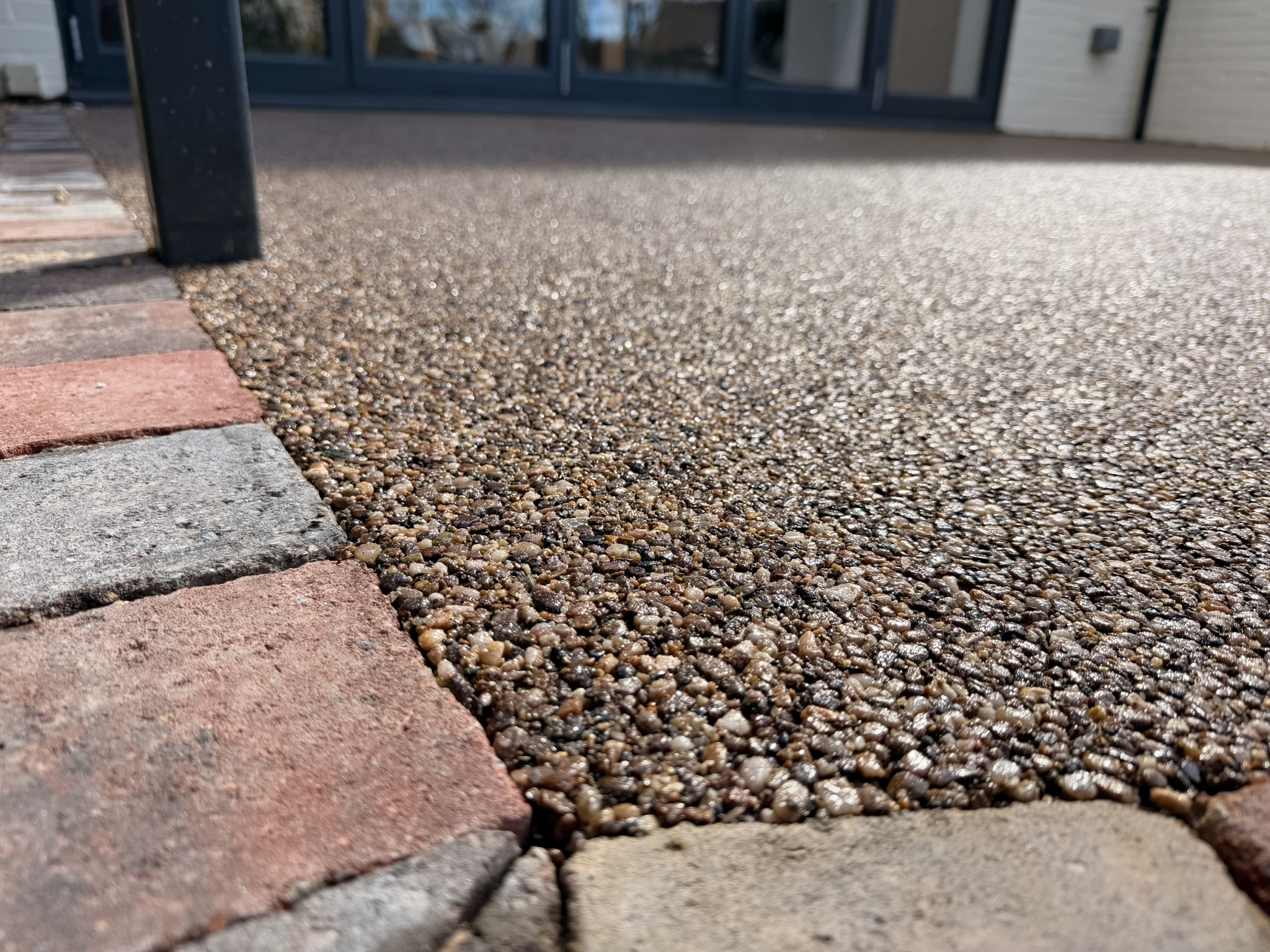Resin bound patio close-up