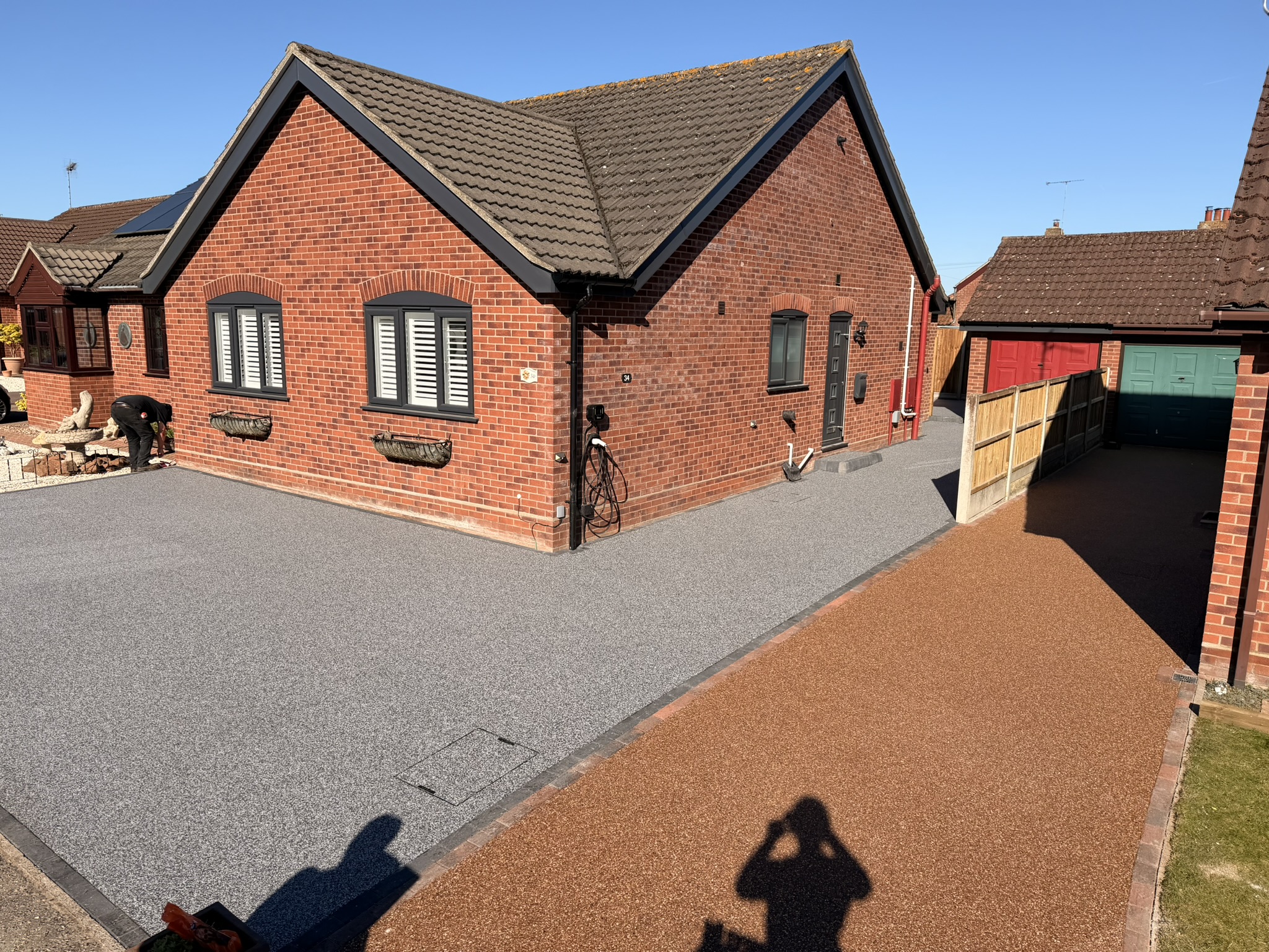 Twin resin bound driveways