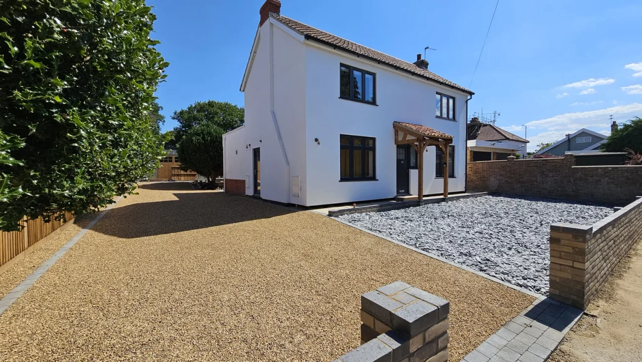 Modern gravel driveway in Norwich