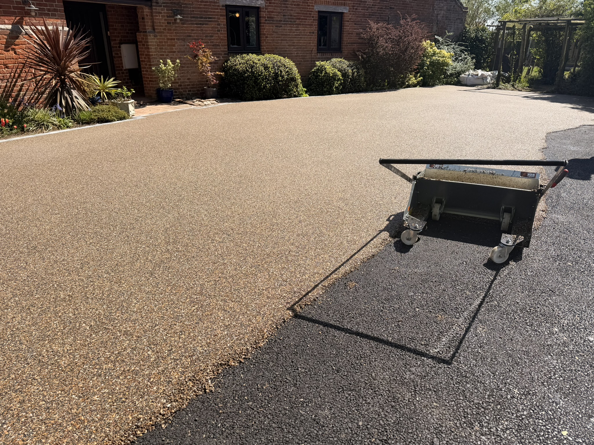 Resin bound driveway being laid in Reedham