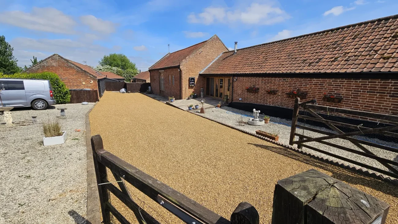 Tar and chip driveway in Broadland, second view