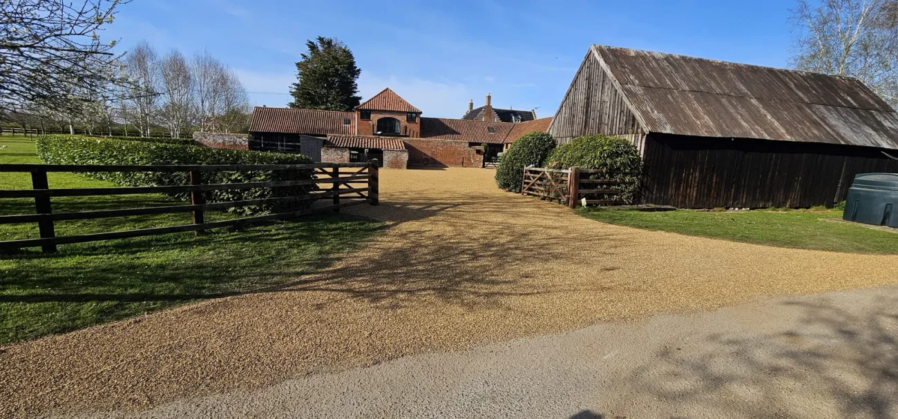 Tar and chip driveway in Foulsham, second view
